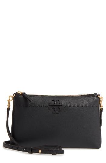 Tory Burch Mcgraw Leather Crossbody Pouch - Black