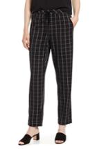 Women's Karl Lagerfeld Paris Plaid Cuff Pants - Black