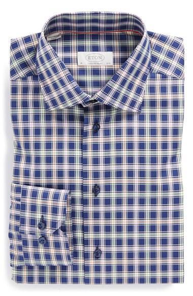 Men's Eton Contemporary Fit Plaid Dress Shirt