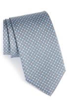 Men's Salvatore Ferragamo Salvia Floral Print Silk Tie, Size - Grey