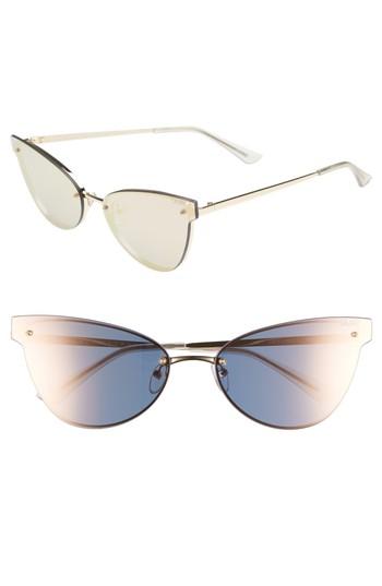 Women's Quay Australia Lady Luck 60mm Cat Eye Sunglasses - Gold/ Gold