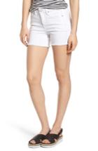 Women's Slink Jeans Tux Frayed Denim Shorts - White