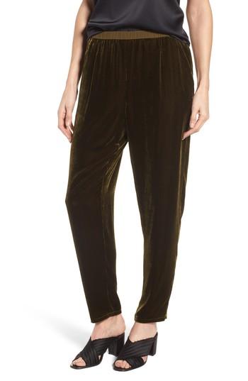 Women's Eileen Fisher Velvet Ankle Pants - Green