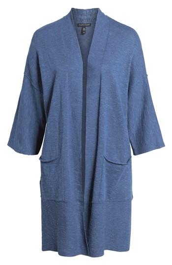 Women's Eileen Fisher Organic Linen & Cotton Kimono Cardigan - Blue