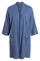 Women's Eileen Fisher Organic Linen & Cotton Kimono Cardigan - Blue