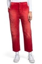 Women's Prps Monte Carlo Distressed Cotton Corduroy Pants - Red