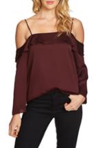 Women's 1.state Off The Shoulder Top, Size - Burgundy