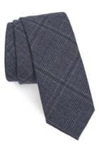 Men's Nordstrom Men's Shop Cobble Plaid Cotton & Linen Tie, Size - Blue