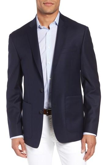 Men's Nordstrom Men's Shop Trim Fit Stretch Wool Travel Blazer R - Blue