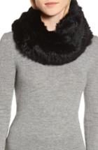 Women's Jocelyn Genuine Rabbit Fur Infinity Scarf, Size - Black