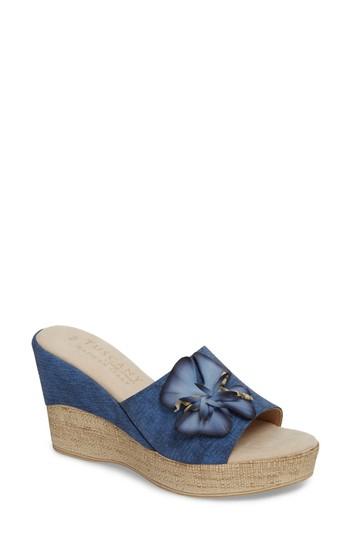 Women's Tuscany By Easy Street Castello Wedge Mule N - Blue