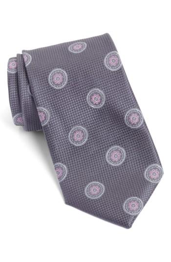 Men's Nordstrom Men's Shop Circular Medallion Silk Tie, Size - Grey