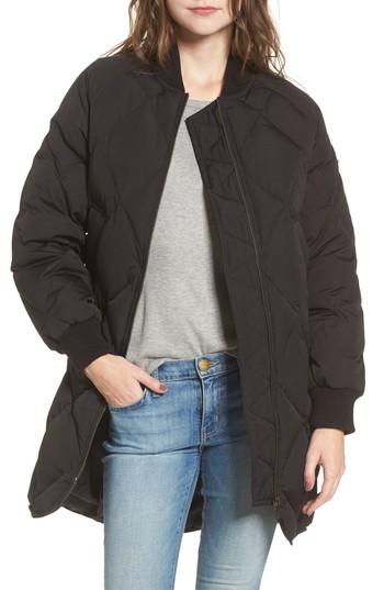 Women's Steve Madden Long Street Water Repellent Puffer Bomber Coat