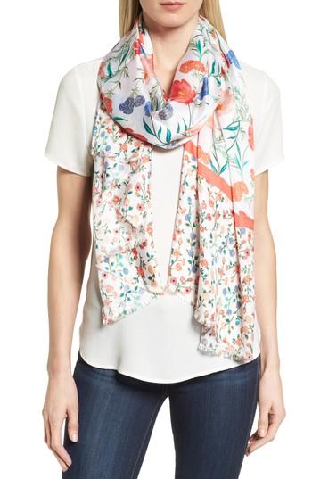 Women's Kate Spade New York Blossom Silk Scarf, Size - Ivory