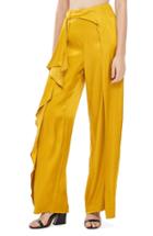 Women's Topshop Drape Satin Trousers Us (fits Like 6-8) - Yellow