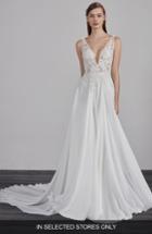 Women's Pronovias Escala Illusion Back A-line Gown, Size In Store Only - Ivory