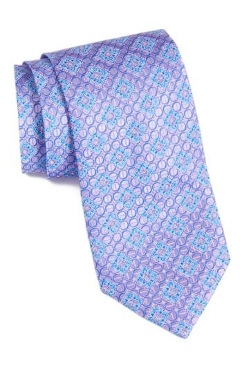 Men's Nordstrom Men's Shop Sanders Neat Silk Tie, Size - Purple