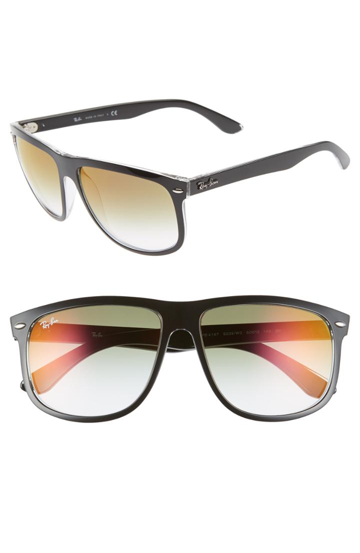 Women's Ray-ban 60mm Mirrored Sunglasses - Shiny Black Gradient Mirror