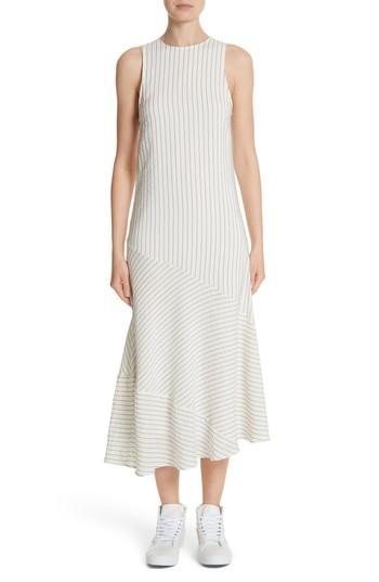 Women's Ganni Wilkie Seersucker Striped Sheath Dress Us / 34 Eu - Ivory