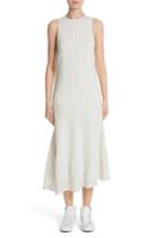 Women's Ganni Wilkie Seersucker Striped Sheath Dress Us / 34 Eu - Ivory