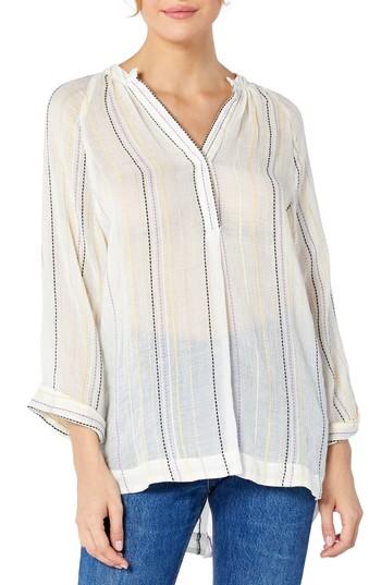 Women's Michael Stars Beach Stripe Tunic Top - White