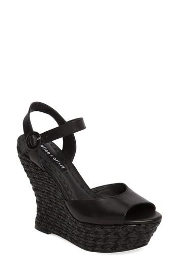 Women's Alice + Olivia Jana Wedge Platform Sandal M - Black
