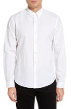 Men's Theory Rammy Trim Fit Linen & Cotton Sport Shirt - White