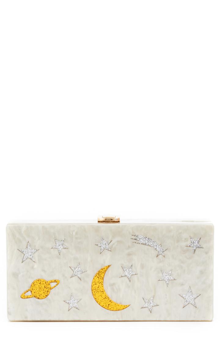 Like Dreams Glitter Star Box Clutch - Metallic