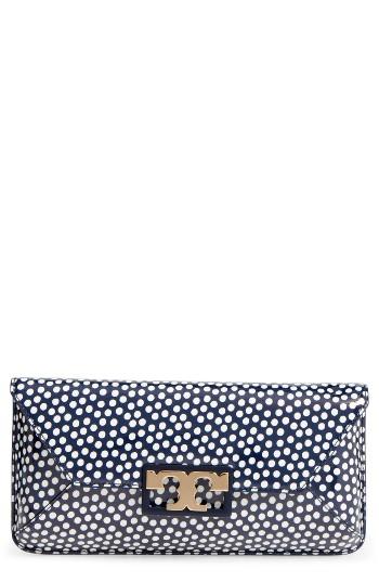 Tory Burch Gigi Print Leather Clutch -