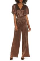 Women's Charles Henry Crossover Jumpsuit, Size - Metallic