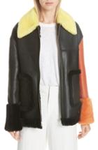 Women's Anne Vest Berri Wool Blend Coat With Genuine Shearling Pockets Us / 34 De - Black