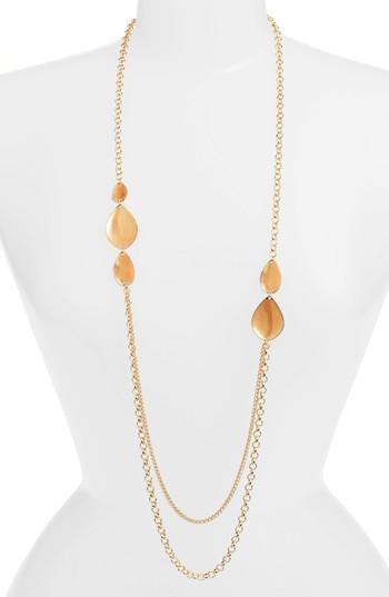 Women's Halogen Painted Petal Draped Long Necklace