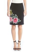 Women's Karen Kane Textured Floral Skirt - Black