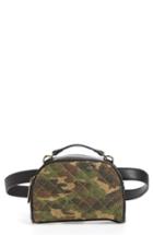 Mali + Lili Quilted Camouflage Belt Bag - Green