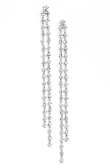 Women's Cz By Kenneth Jay Lane Extra Long Linear Earrings