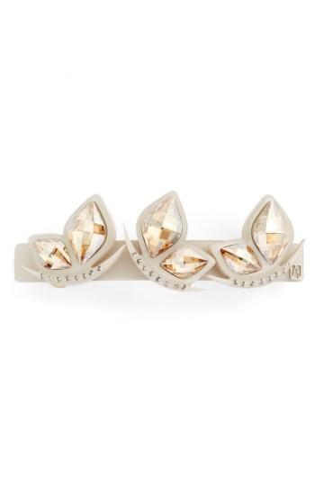 Alexandre De Paris Crystal Butterfly Barrette, Size - Ivory