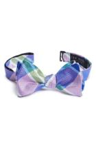 Men's Ted Baker London Plaid Silk Bow Tie, Size - Purple