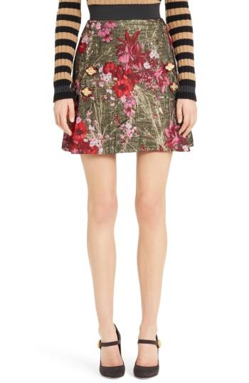 Women's Dolce & Gabbana Metallic Jacquard Miniskirt Us / 44 It - Red