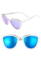 Women's Diff Rose 56mm Cat Eye Sunglasses - White/ Blue