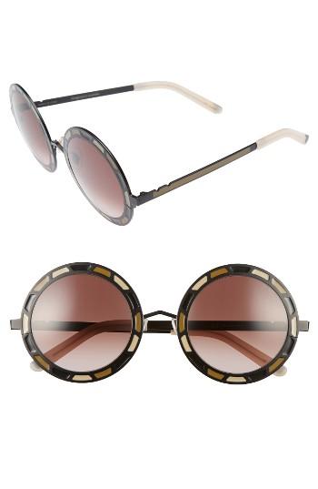Women's Pared Sonny & Cher 50mm Round Sunglasses - Black/ Tan/ Beige Brown