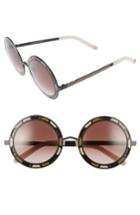 Women's Pared Sonny & Cher 50mm Round Sunglasses - Black/ Tan/ Beige Brown