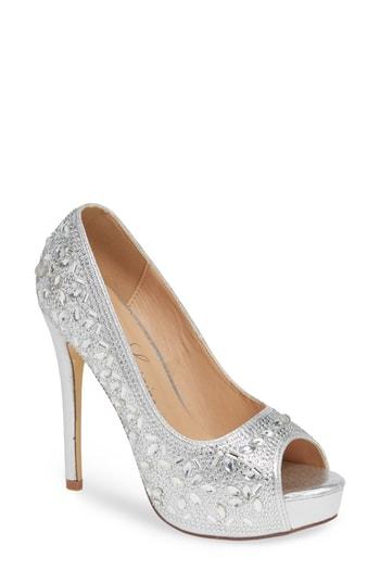Women's Lauren Lorraine Candy 3 Embellished Platform Pump M - Metallic