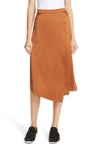 Women's Vince Drape Panel Silk Skirt - Orange