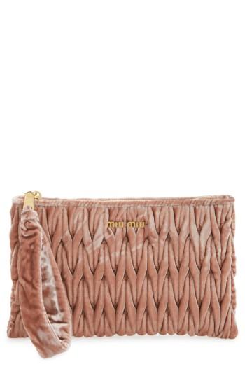 Miu Miu Matelasse Velvet Wristlet -