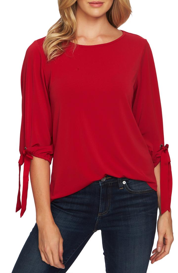 Women's Cece Party Dot Blouse, Size - Black