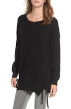 Women's Dreamers By Debut Lace-up Tunic Sweater - Black