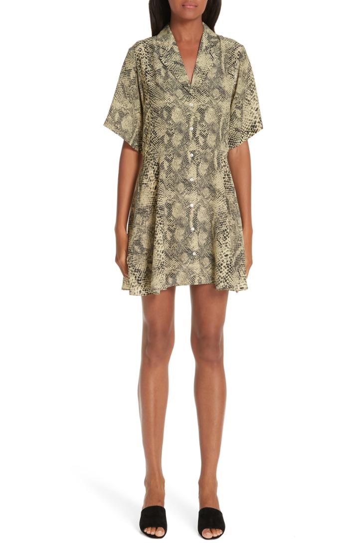 Women's Sandy Liang Snake Print Shirtdress - Green