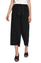 Women's 1.state Contrast Stitch Wide Leg Crop Pants - Black