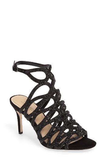 Women's Imagine By Vince Camuto Plash Glitter Cage Sandal M - Black