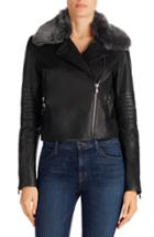 Women's J Brand Aiah Leather Moto Jacket With Detachable Lamb Shearling Collar